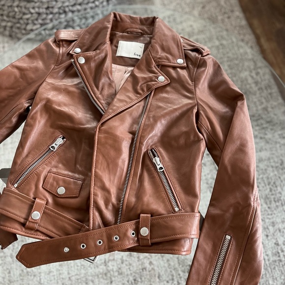 New Rare Wilfred Free The iconic Lennon Brown Biker Leather Fall Jacket Sz S - Picture 14 of 17